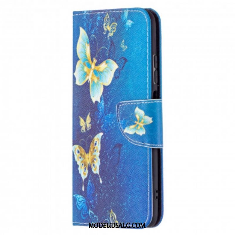 Flip Cover Xiaomi Redmi Note 10 / 10S Gyldne Sommerfugle