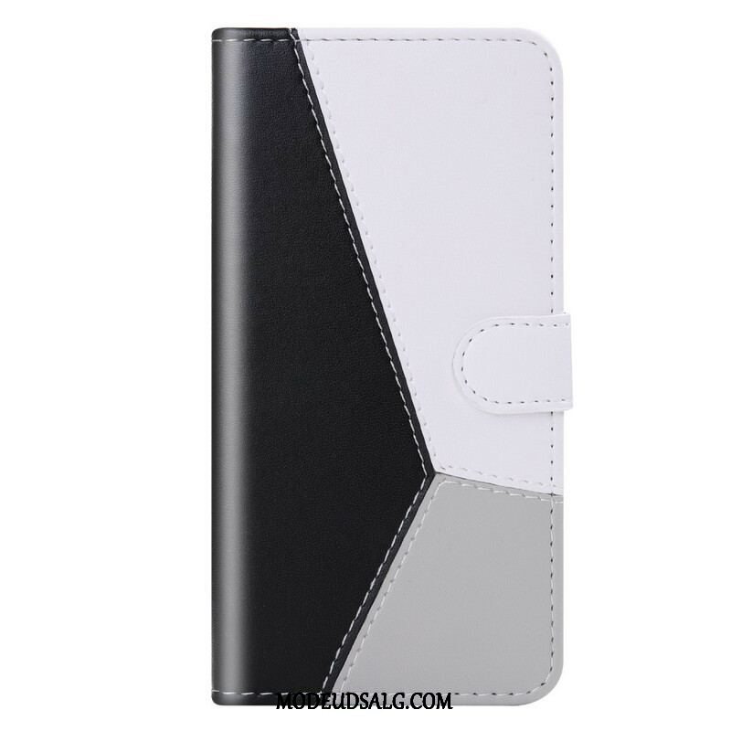 Flip Cover Xiaomi Redmi Note 10 / 10S Trefarvet Lædereffekt