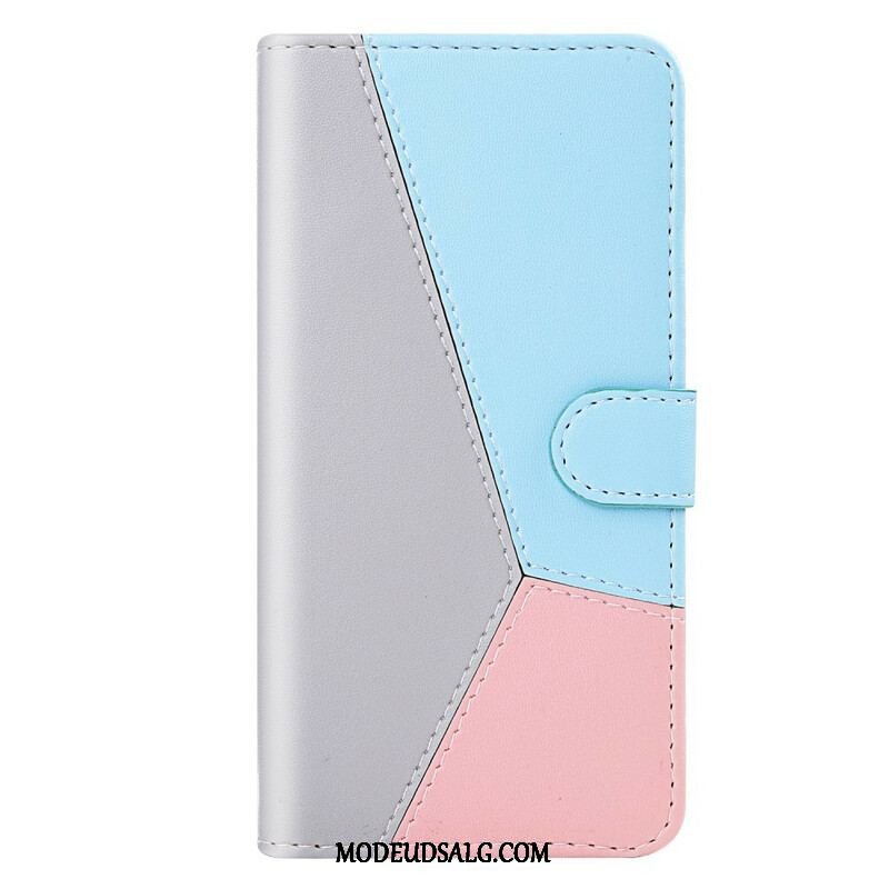 Flip Cover Xiaomi Redmi Note 10 / 10S Trefarvet Lædereffekt