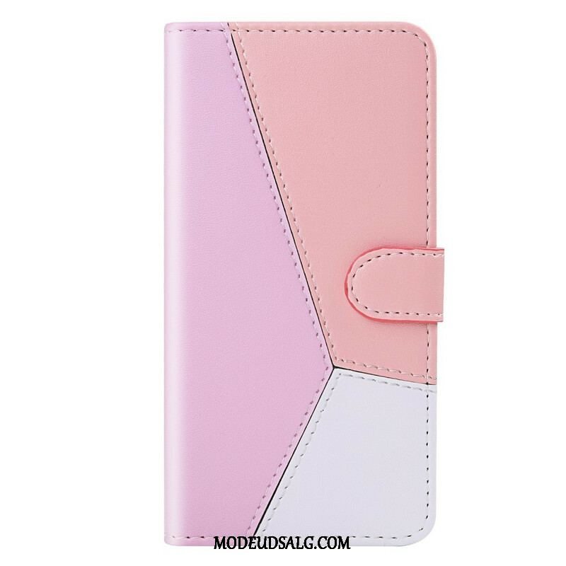 Flip Cover Xiaomi Redmi Note 10 / 10S Trefarvet Lædereffekt