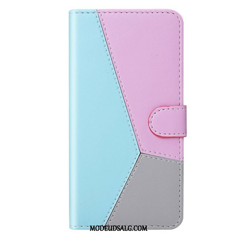 Flip Cover Xiaomi Redmi Note 10 / 10S Trefarvet Lædereffekt