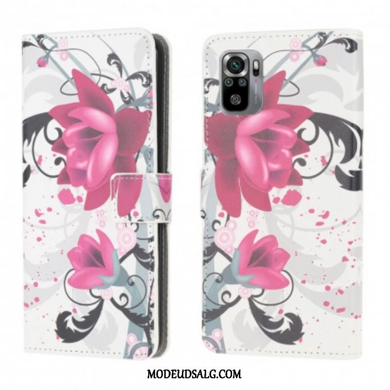 Flip Cover Xiaomi Redmi Note 10 / 10S Tropiske Blomster