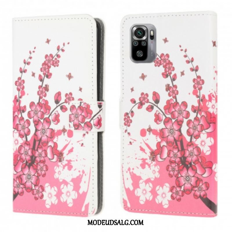 Flip Cover Xiaomi Redmi Note 10 / 10S Tropiske Blomster