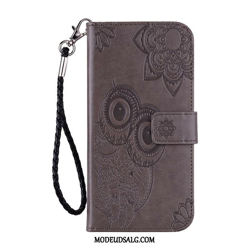 Flip Cover Xiaomi Redmi Note 10 / 10S Ugle Mandala Og Lanyard