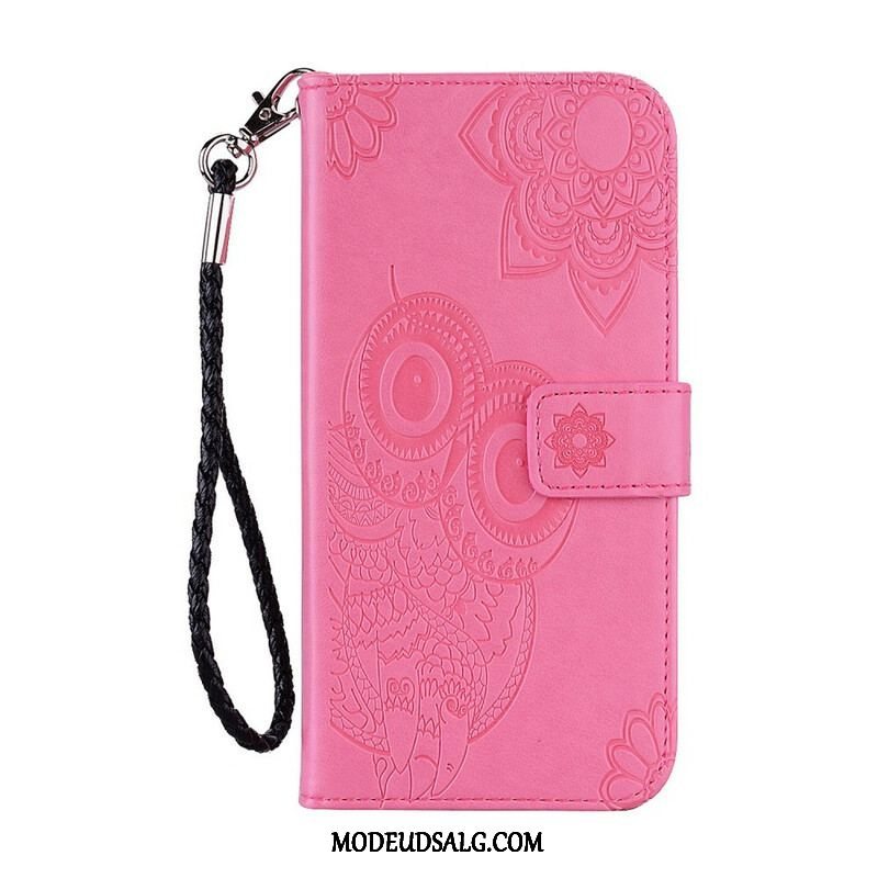 Flip Cover Xiaomi Redmi Note 10 / 10S Ugle Mandala Og Lanyard