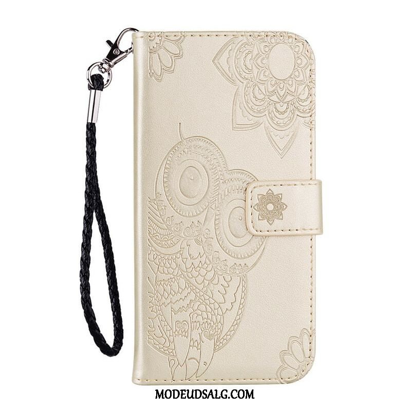 Flip Cover Xiaomi Redmi Note 10 / 10S Ugle Mandala Og Lanyard