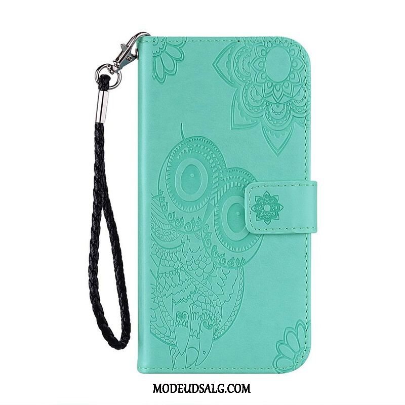 Flip Cover Xiaomi Redmi Note 10 / 10S Ugle Mandala Og Lanyard