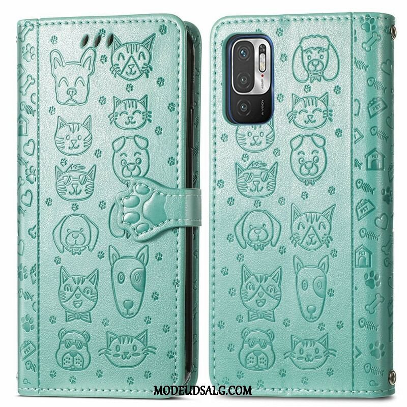 Flip Cover Xiaomi Redmi Note 10 5G Animerede Dyr