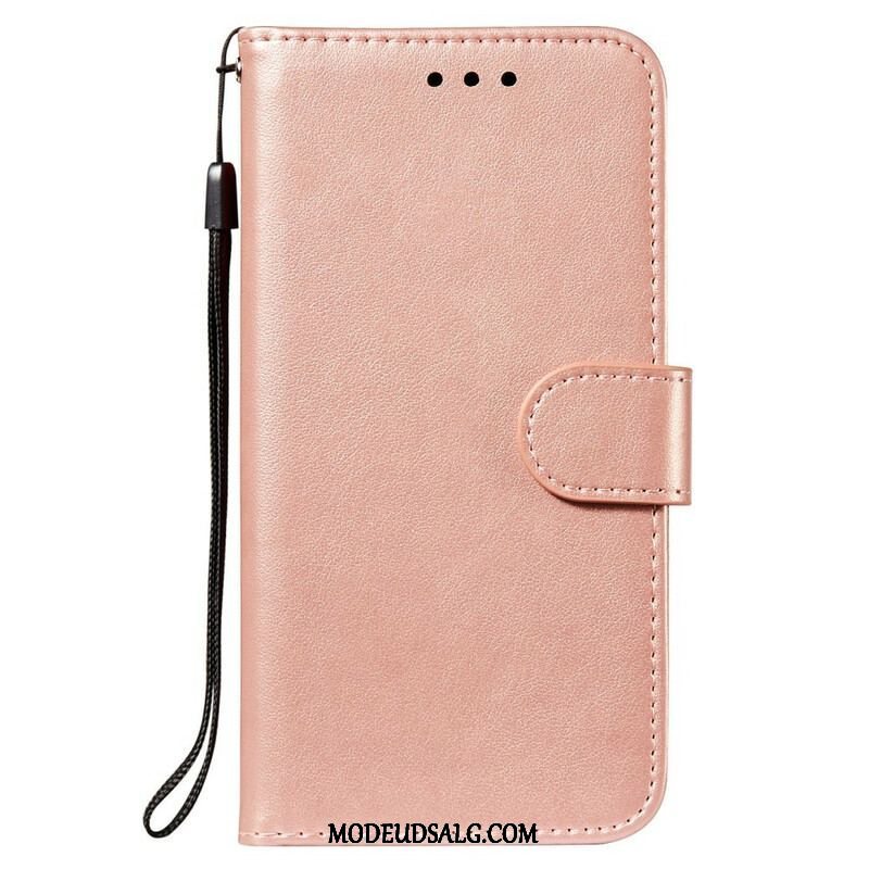 Flip Cover Xiaomi Redmi Note 10 5G Læderdesign Med Rem