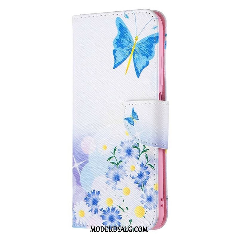 Flip Cover Xiaomi Redmi Note 10 5G Sommerfugle Og Blomster