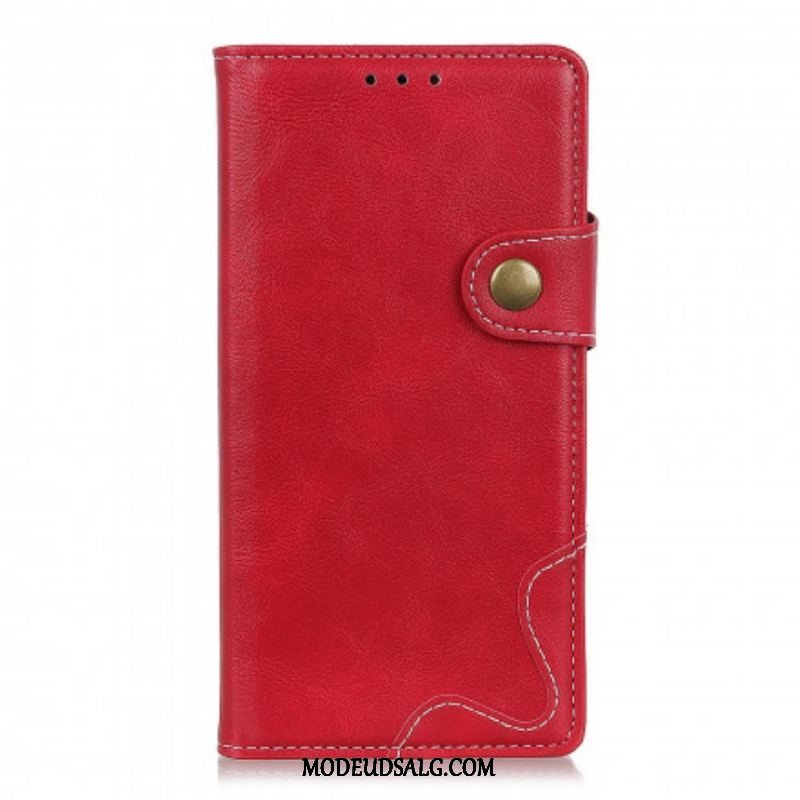 Flip Cover Xiaomi Redmi Note 10 Pro Kunstnerisk Syningsknap