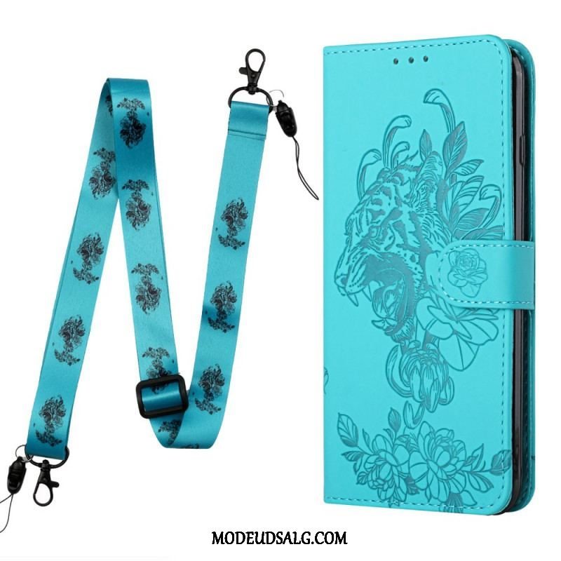 Flip Cover Xiaomi Redmi Note 10 Pro Med Snor Barok Strappy Tiger