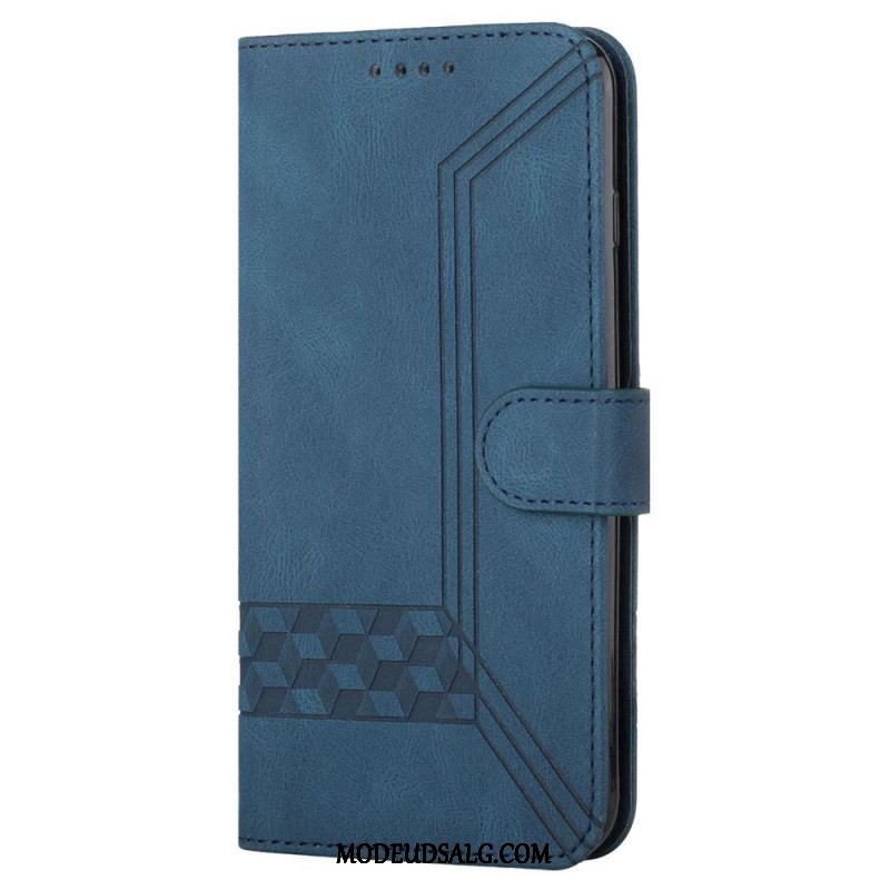 Flip Cover Xiaomi Redmi Note 10 Pro Med Snor Strip Geometrisk Frise