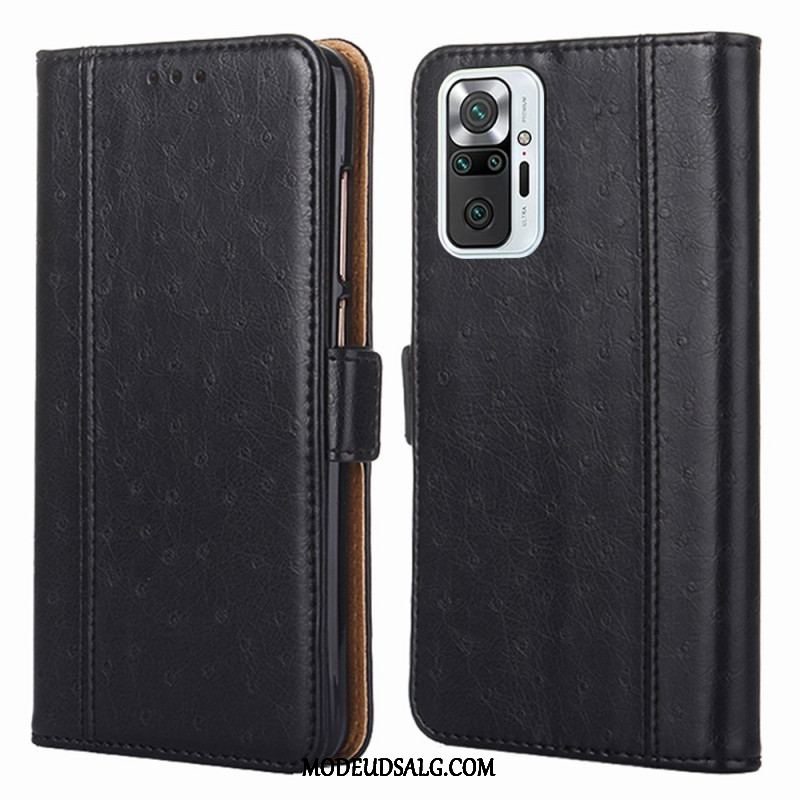 Flip Cover Xiaomi Redmi Note 10 Pro Tofarvet Struds Hudtekstur