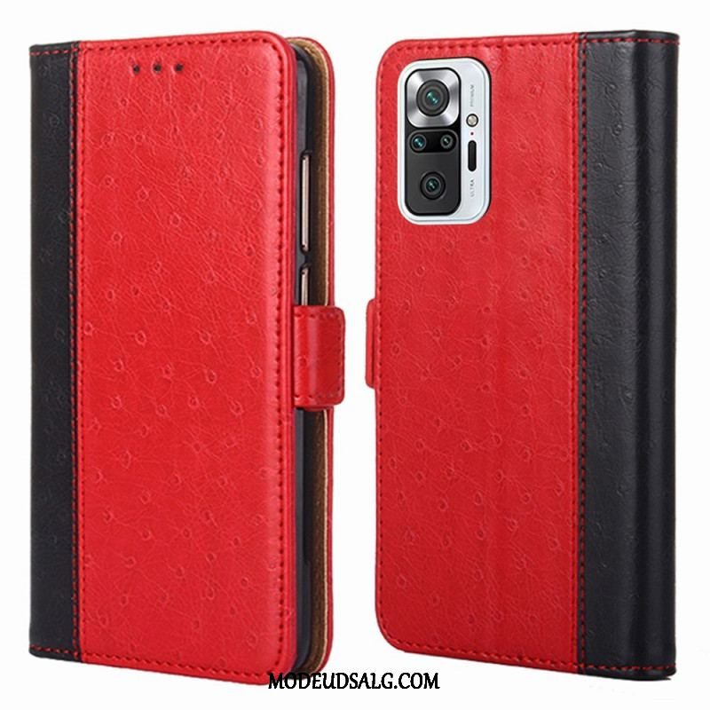 Flip Cover Xiaomi Redmi Note 10 Pro Tofarvet Struds Hudtekstur