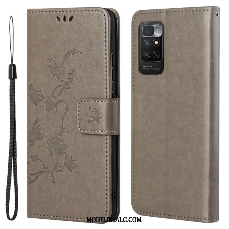 Flip Cover Xiaomi Redmi Note 11 / 11S Med Snor Rem Blomster