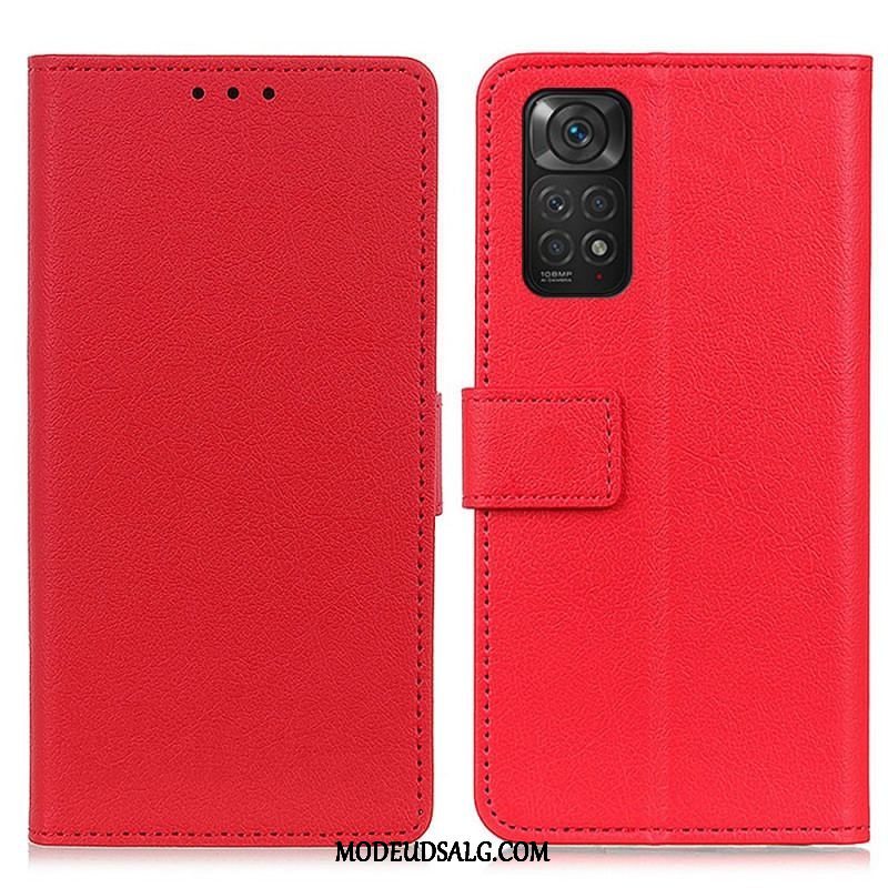 Flip Cover Xiaomi Redmi Note 11 / 11S Premium Litchi Imiteret Læder