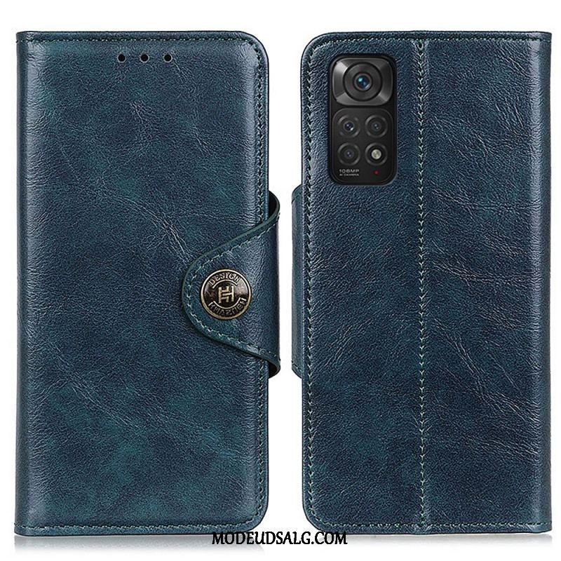 Flip Cover Xiaomi Redmi Note 11 / 11S Skinnende Imiteret Læder Knap