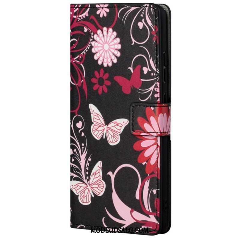 Flip Cover Xiaomi Redmi Note 11 Pro / 11 Pro 5G Sommerfugle Og Blomster