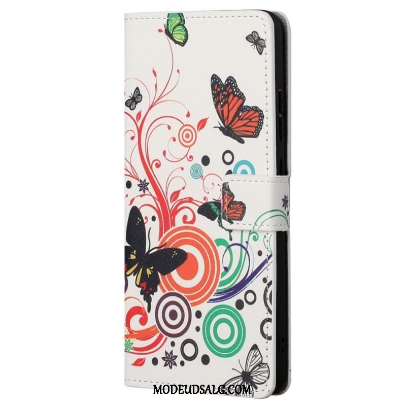 Flip Cover Xiaomi Redmi Note 11 Pro / 11 Pro 5G Sommerfugle Og Blomster