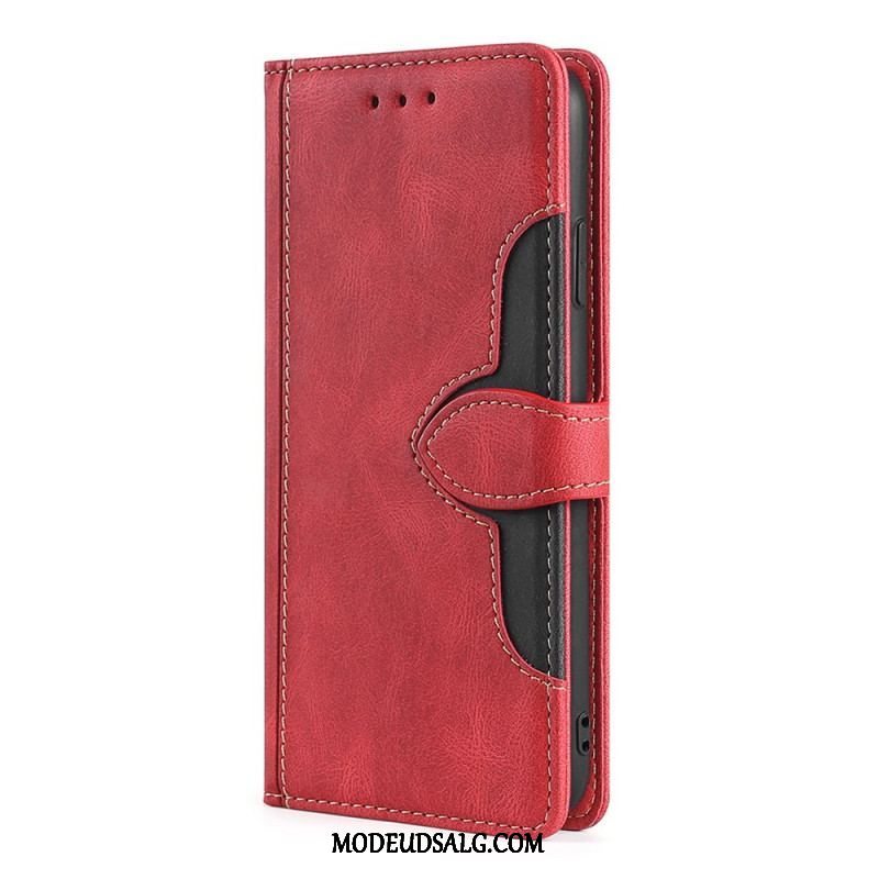 Flip Cover Xiaomi Redmi Note 11 Pro Plus 5G Imiteret Læder Bicolor Stilfuld