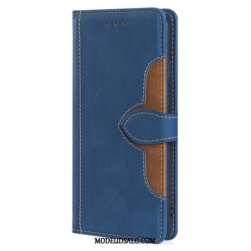 Flip Cover Xiaomi Redmi Note 11 Pro Plus 5G Imiteret Læder Bicolor Stilfuld