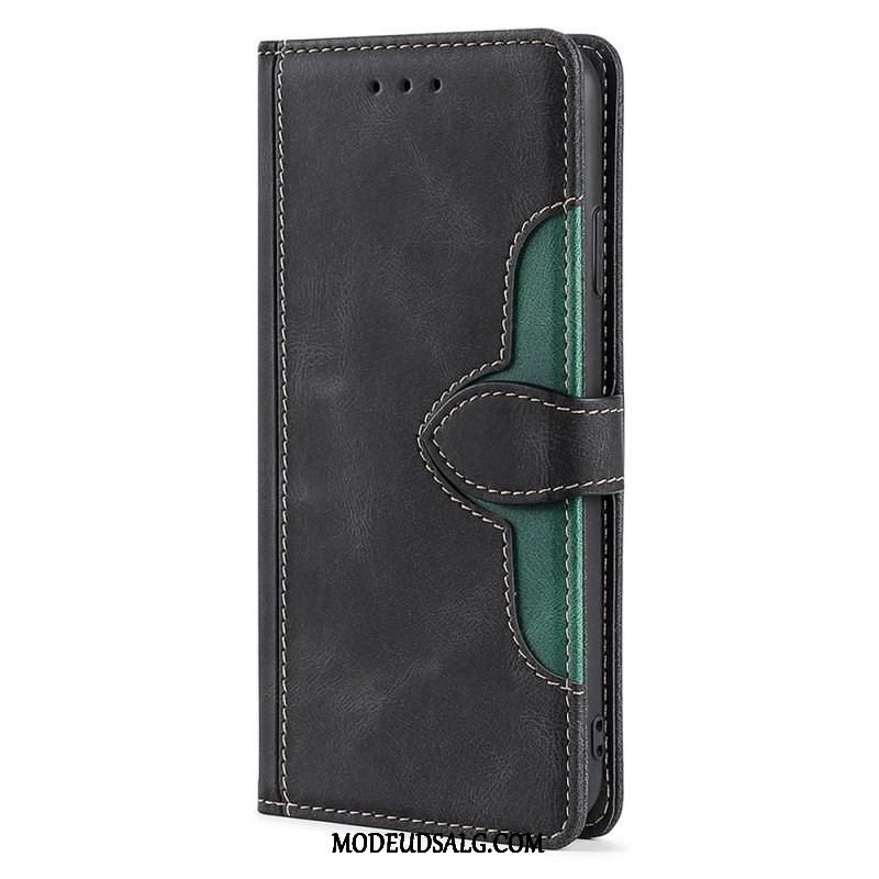 Flip Cover Xiaomi Redmi Note 11 Pro Plus 5G Imiteret Læder Bicolor Stilfuld