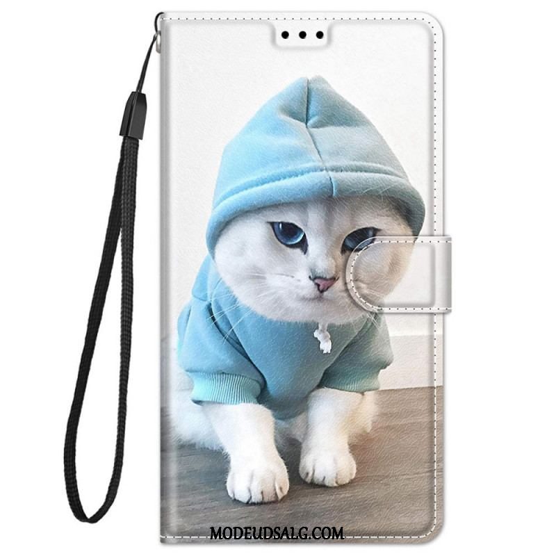 Flip Cover Xiaomi Redmi Note 11 Pro Plus 5G Med Snor Thong Cat Fan