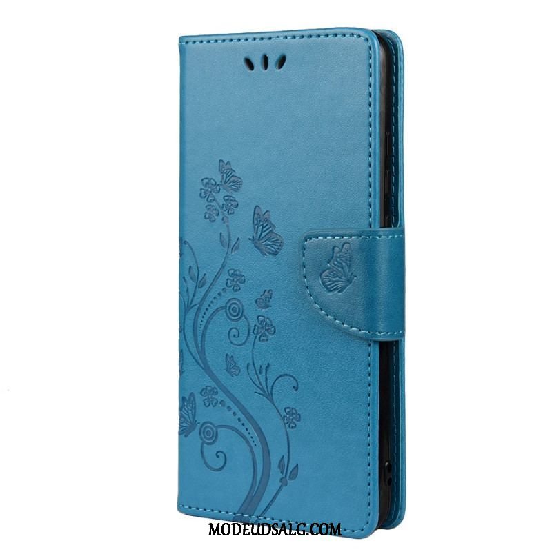 Flip Cover Xiaomi Redmi Note 11 Pro Plus 5G Sommerfugle Og Blomster