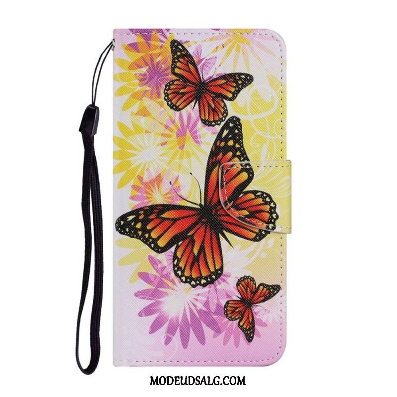 Flip Cover Xiaomi Redmi Note 11 Pro Plus 5G Sommerfugle Og Sommerblomster