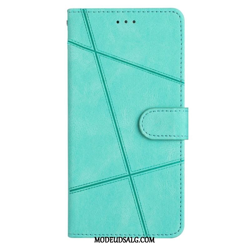 Flip Cover Xiaomi Redmi Note 12 4G Med Snor Strappy Geometrisk