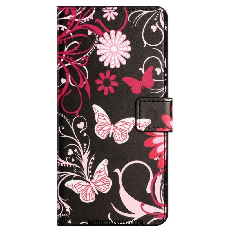 Flip Cover Xiaomi Redmi Note 12 4G Smukke Sommerfugle