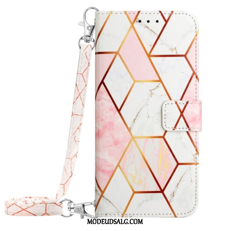 Flip Cover Xiaomi Redmi Note 12 5G Marmor Skulderrem