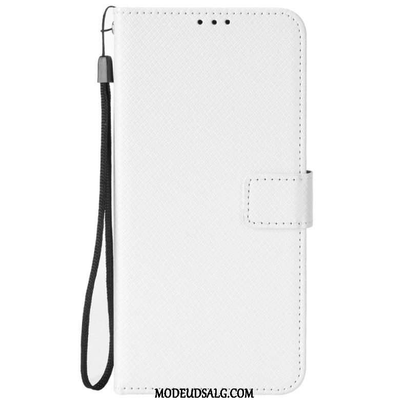 Flip Cover Xiaomi Redmi Note 12 Pro Med Snor Stilfuldt Strappy Imiteret Læder