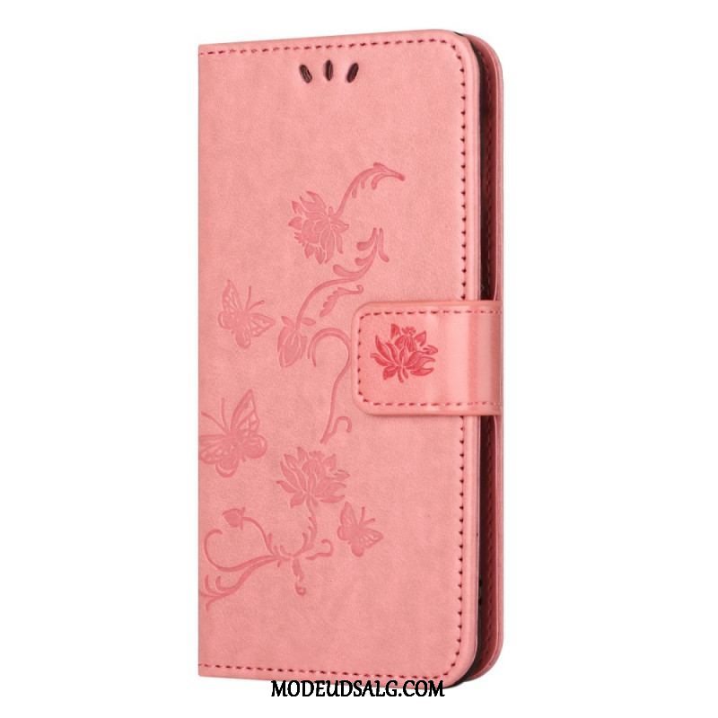 Flip Cover Xiaomi Redmi Note 12 Pro Med Snor Strappy Floral