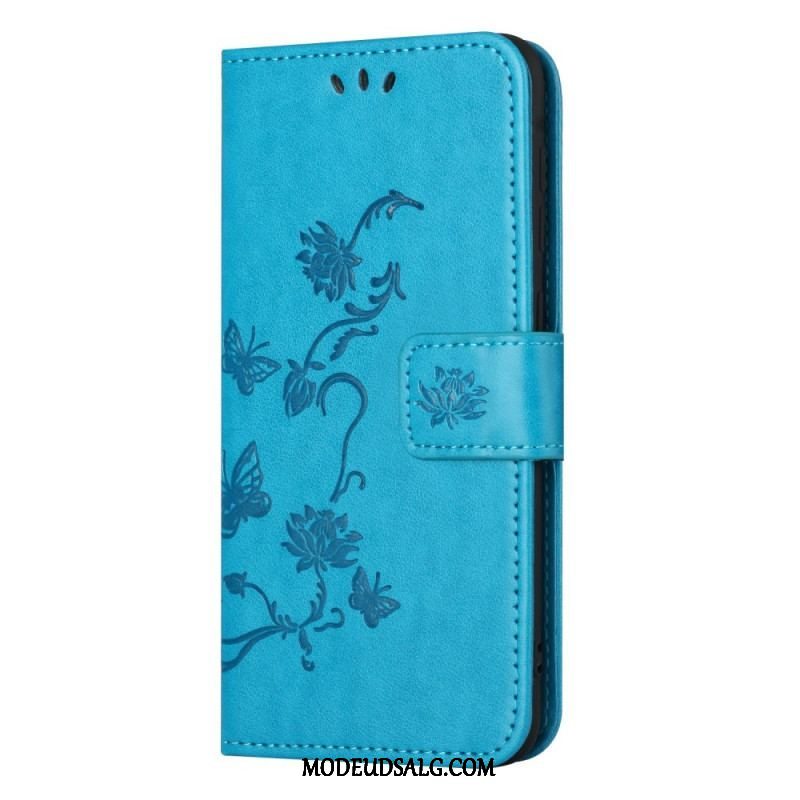 Flip Cover Xiaomi Redmi Note 12 Pro Med Snor Strappy Floral