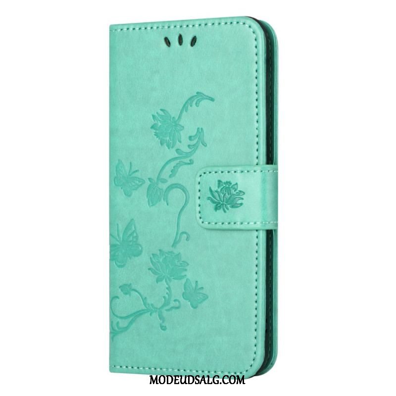 Flip Cover Xiaomi Redmi Note 12 Pro Med Snor Strappy Floral