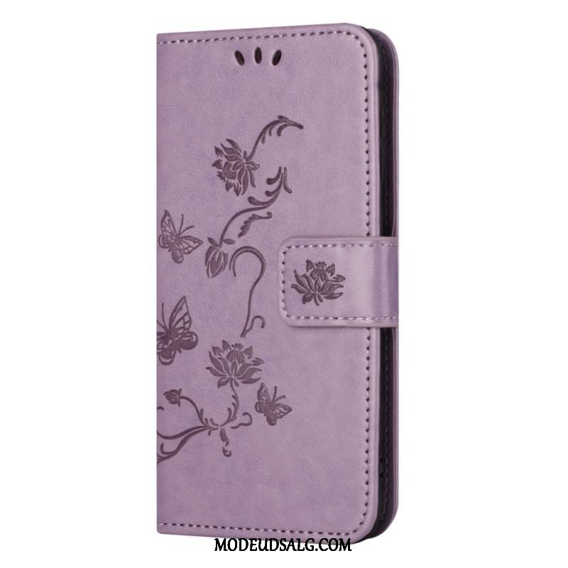 Flip Cover Xiaomi Redmi Note 12 Pro Med Snor Strappy Floral