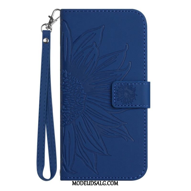 Flip Cover Xiaomi Redmi Note 12 Pro Med Snor Strappy Solsikke