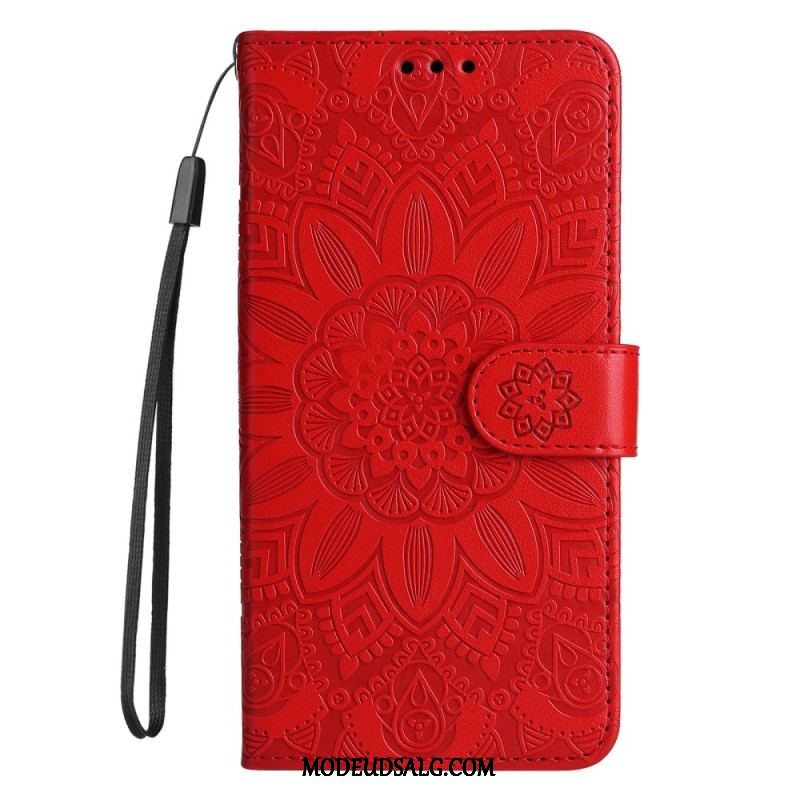 Flip Cover Xiaomi Redmi Note 12 Pro Plus Med Snor Mandala Dekoration Med Rem