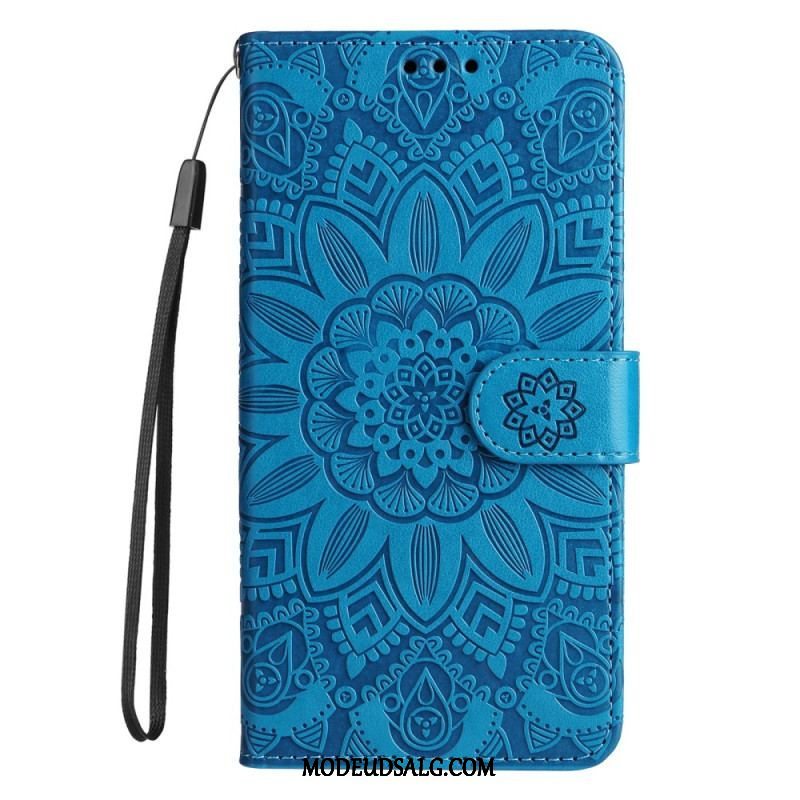 Flip Cover Xiaomi Redmi Note 12 Pro Plus Med Snor Mandala Dekoration Med Rem