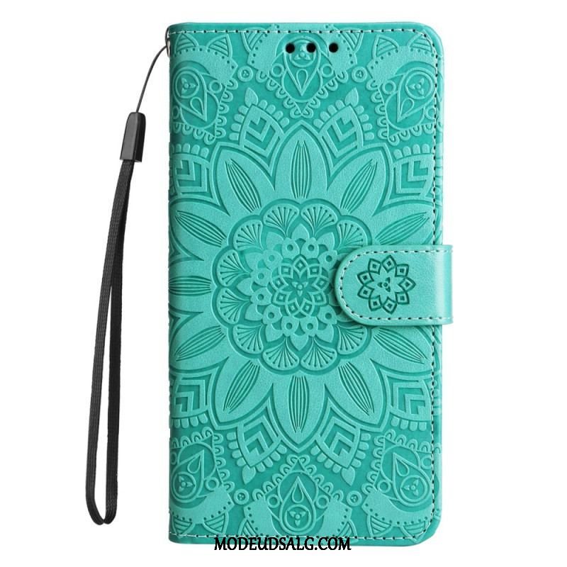 Flip Cover Xiaomi Redmi Note 12 Pro Plus Med Snor Mandala Dekoration Med Rem