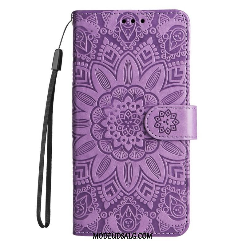 Flip Cover Xiaomi Redmi Note 12 Pro Plus Med Snor Mandala Dekoration Med Rem