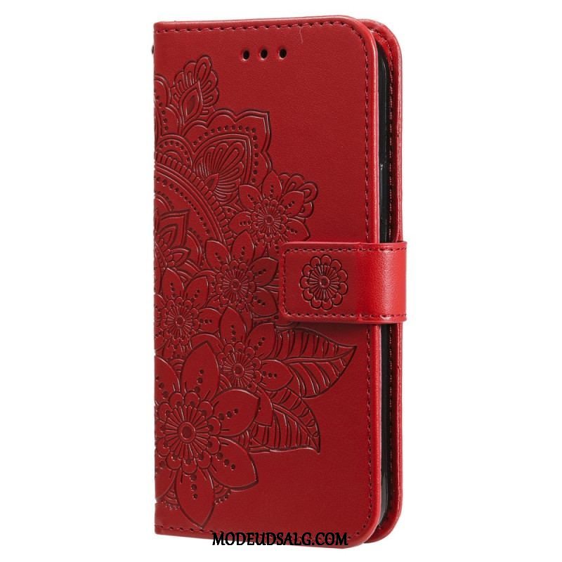 Flip Cover Xiaomi Redmi Note 12 Pro Plus Med Snor Rem Blomster Mandala