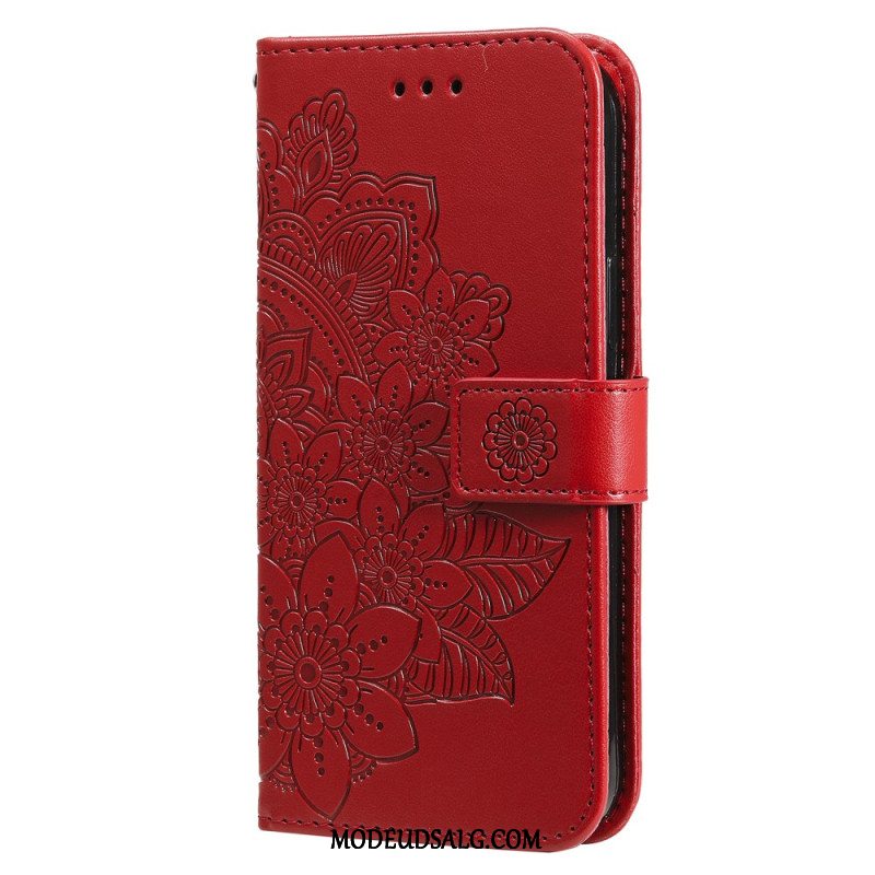 Flip Cover Xiaomi Redmi Note 13 5g Blomstertryk Med Rem