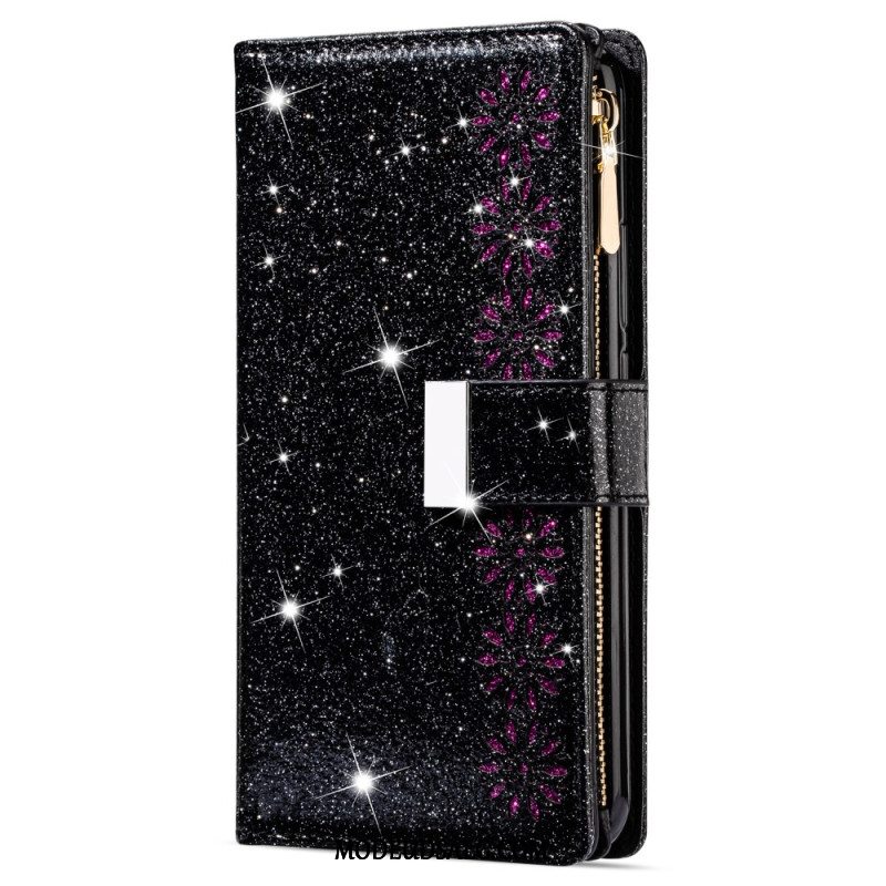 Flip Cover Xiaomi Redmi Note 13 5g Pung Med Glitter Lynlås