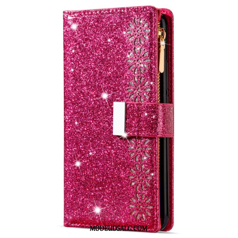 Flip Cover Xiaomi Redmi Note 13 5g Pung Med Glitter Lynlås