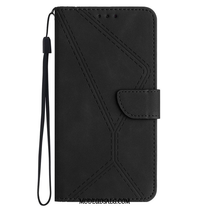 Flip Cover Xiaomi Redmi Note 13 Pro 4g Stribede Linier Og Prikker