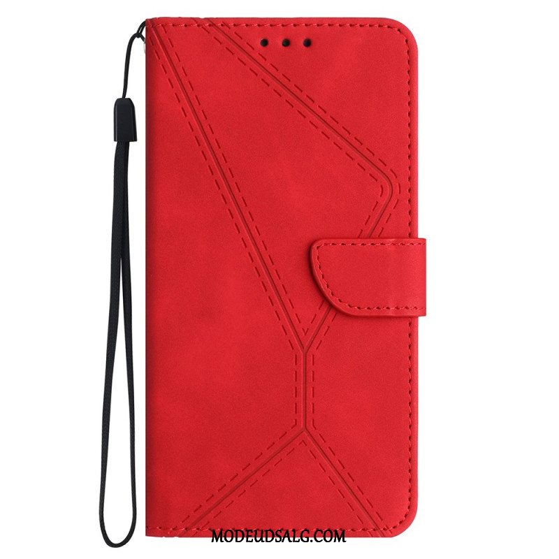 Flip Cover Xiaomi Redmi Note 13 Pro 4g Stribede Linier Og Prikker