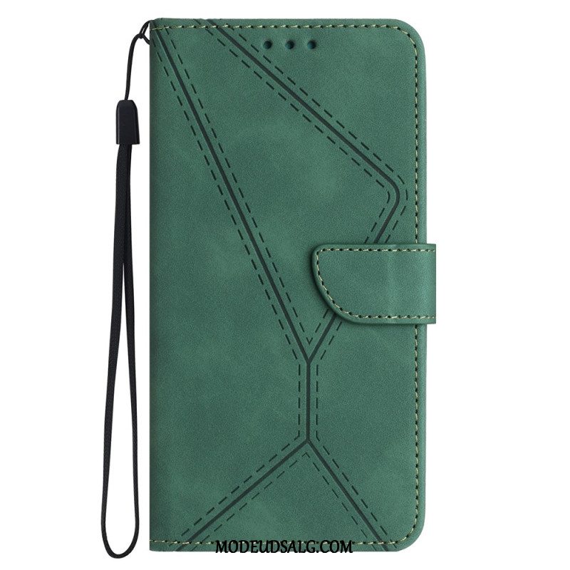 Flip Cover Xiaomi Redmi Note 13 Pro 4g Stribede Linier Og Prikker